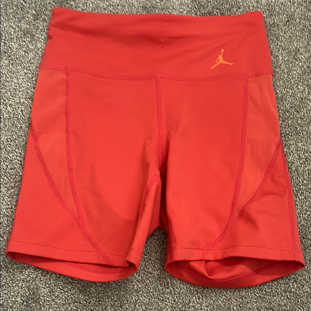 Jordan Red Athletic Shorts Moisture-Wicking Stretch
